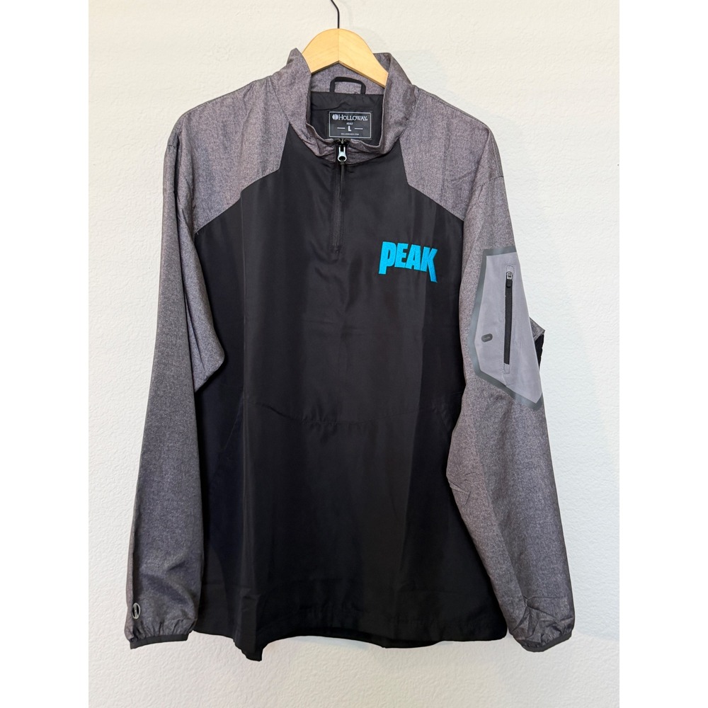 Holloway‎ PEAK Quarter Zip Pullover Jacket Gray Black Adult Large - Picture 3 of 17